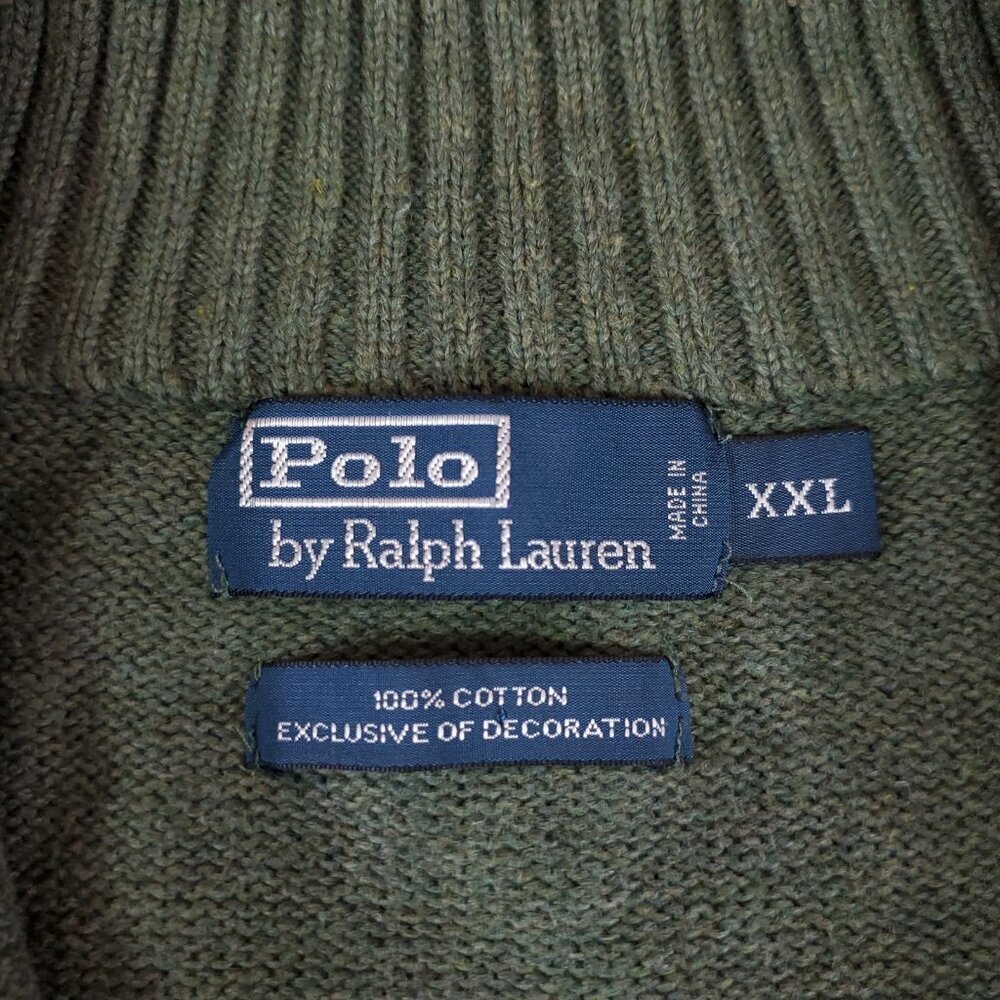 Vintage Polo by Ralph Lauren Mens XXL 1/4 Zip Pullover Sweater Mock Neck Pony - Picture 10 of 15